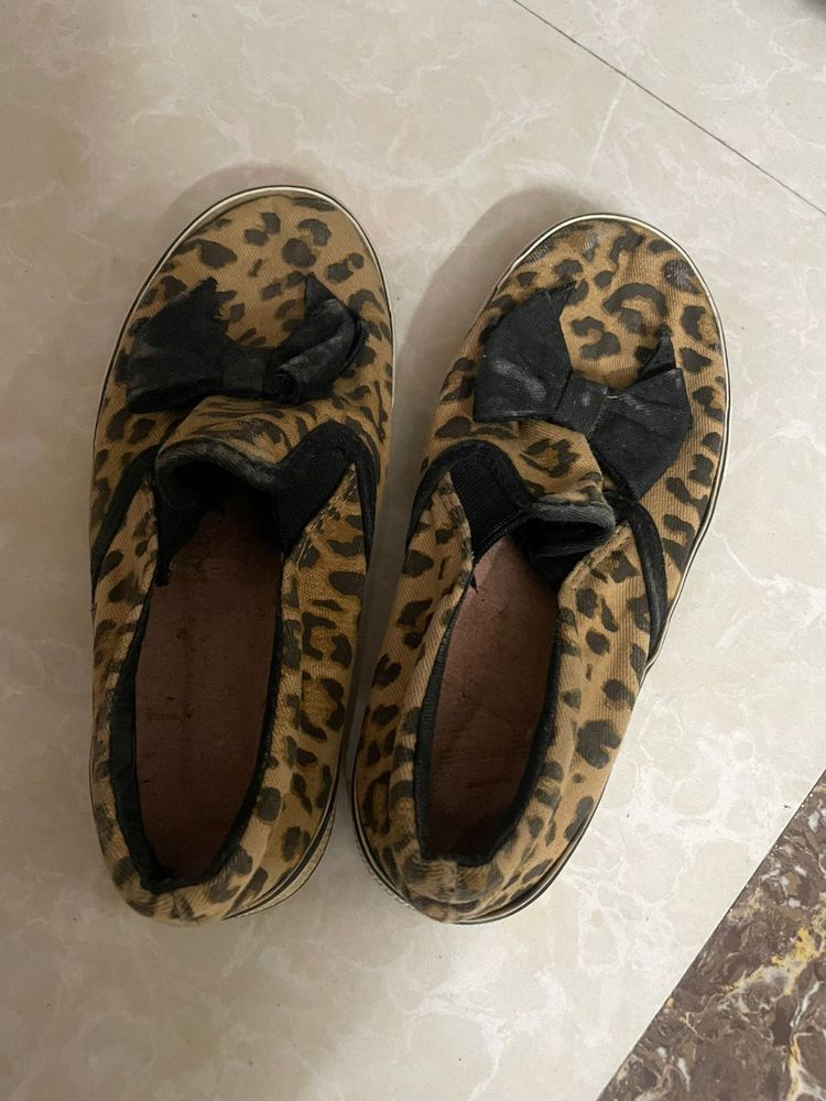 Leopard Print Slip-On Sneakers
