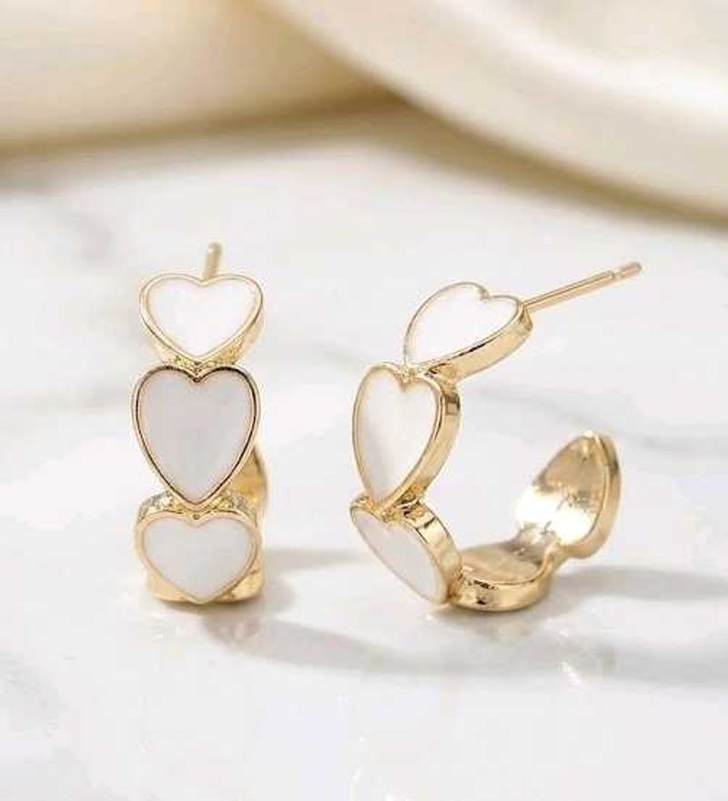 Heart Hoop Earrings😍new✅️