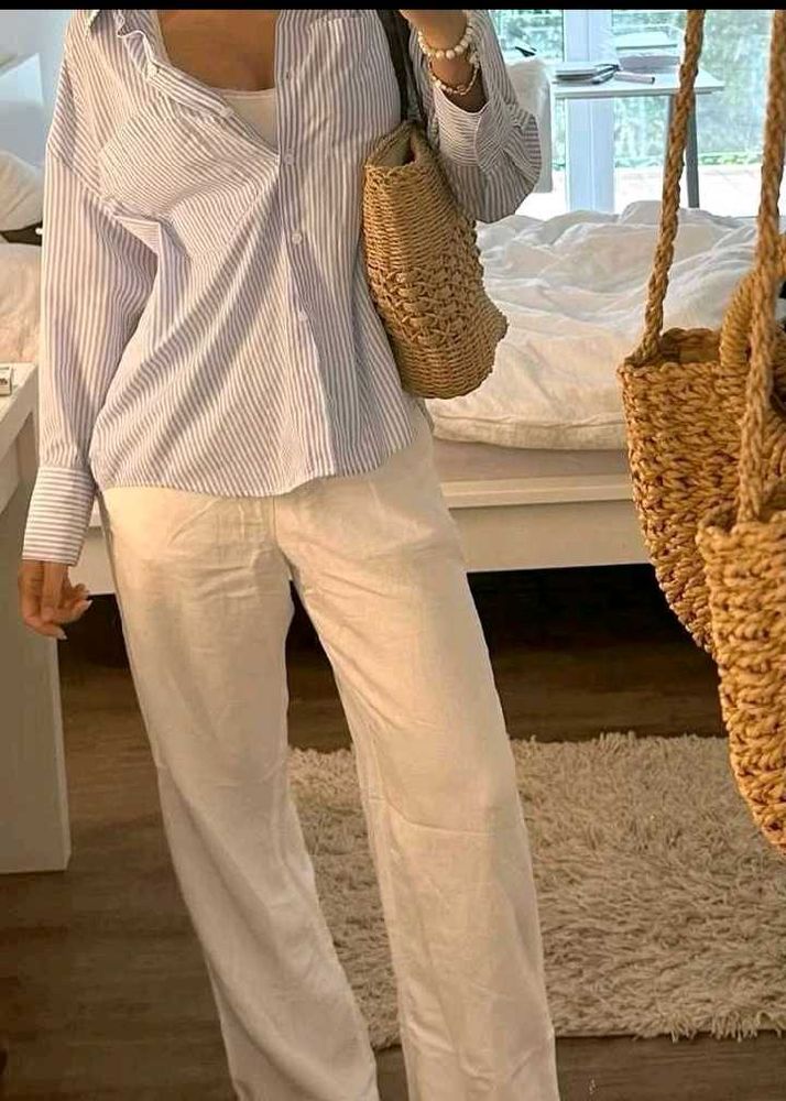 Non Transparent Pinterest Linen Trousers