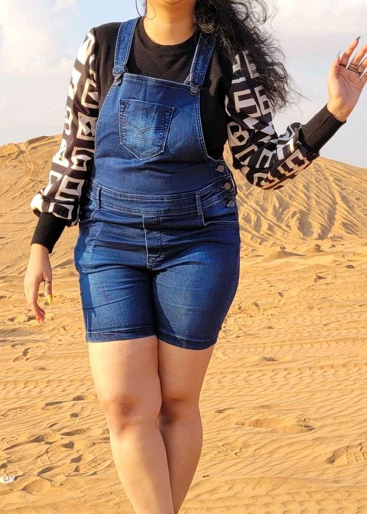 Denim Short Overalls