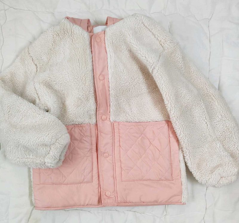 Cute Two-Tone Pink Fleece Jacket