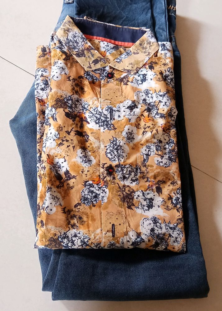 Pair Mens Jeans And Shirt