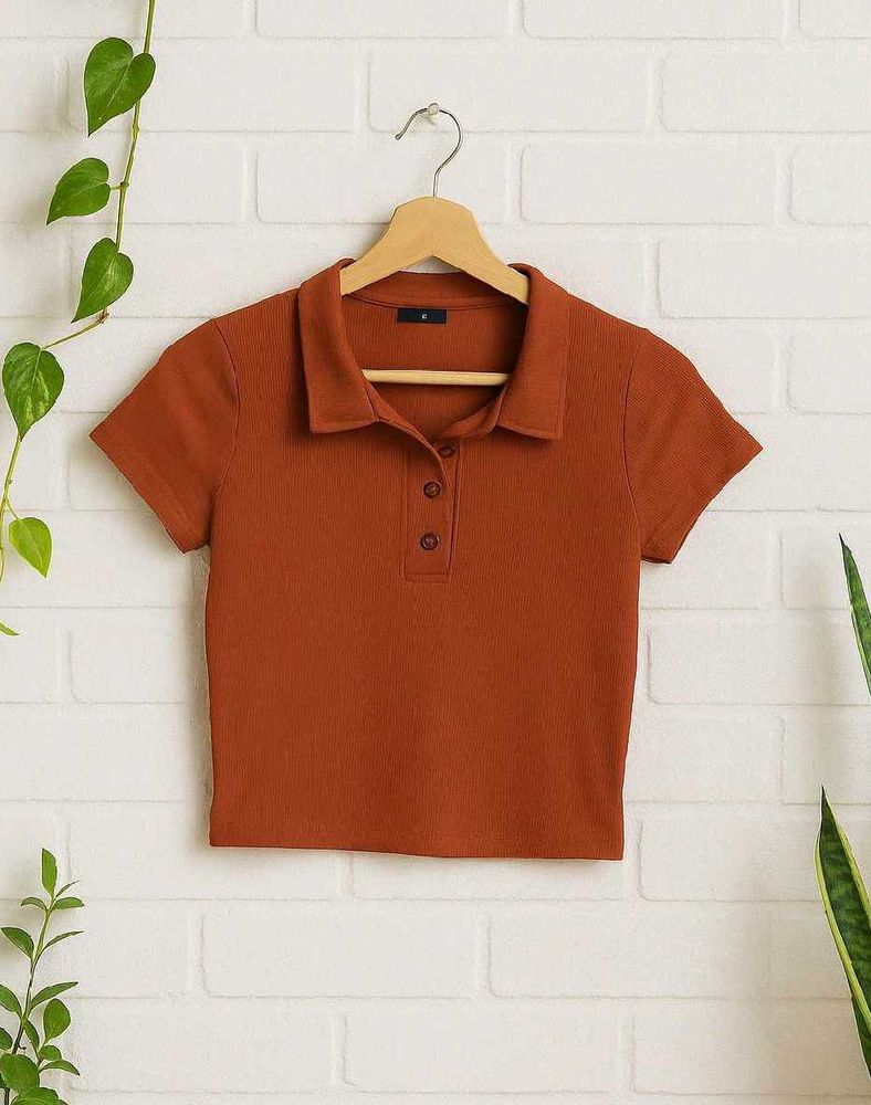 Cute Brown Crop Top