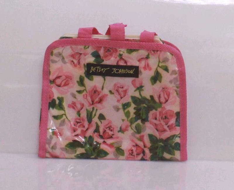 Pink Cosmetic Floral Pouch