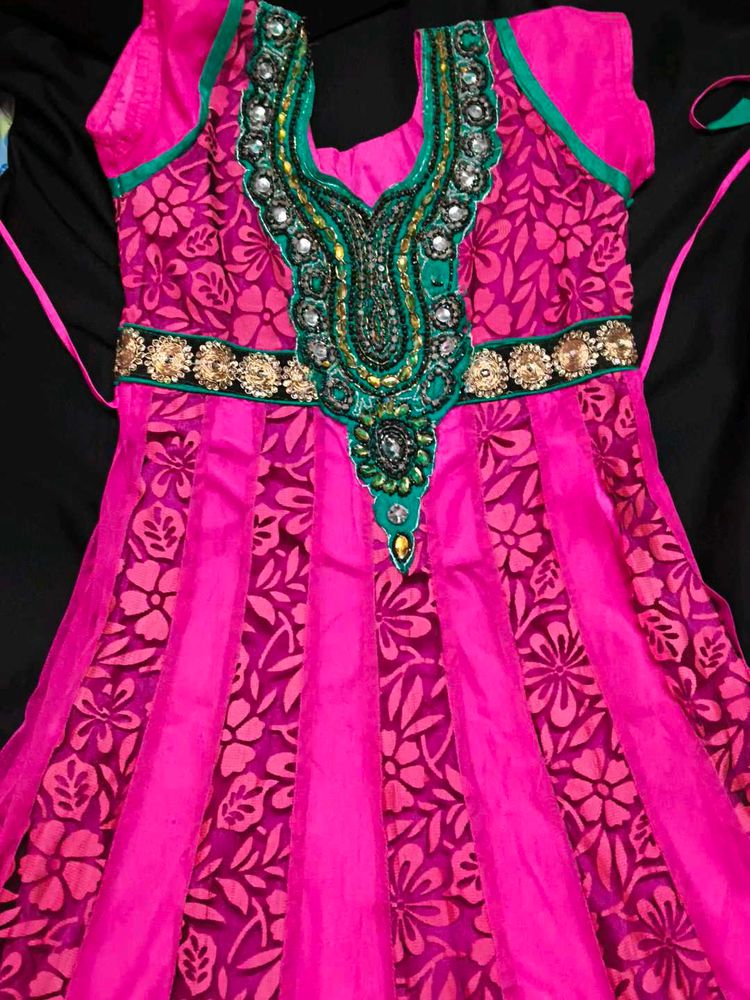 Girls&#39; Pink Ethnic Dress