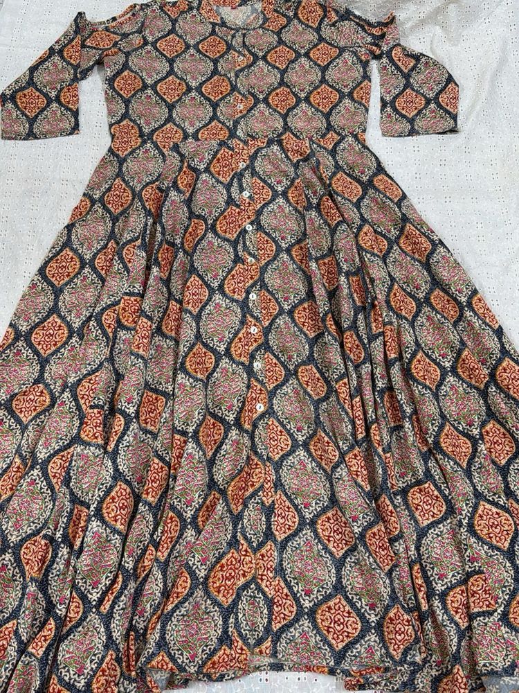 Anarkali Style Cut Shoulder Dress/Kurta