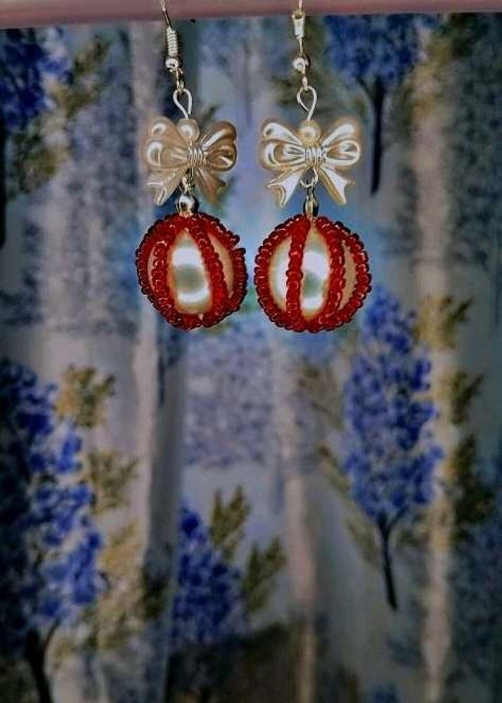 Beaded Bow Earrings