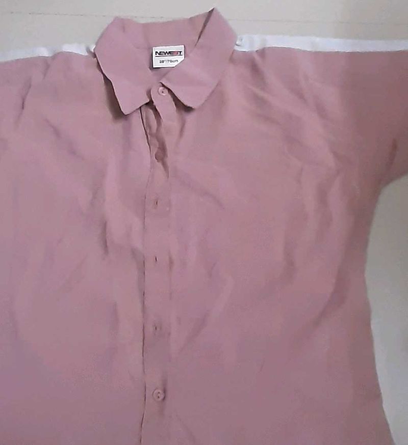 🌸 Mauve Pink Shirt With Silver Detail And Knot🌸