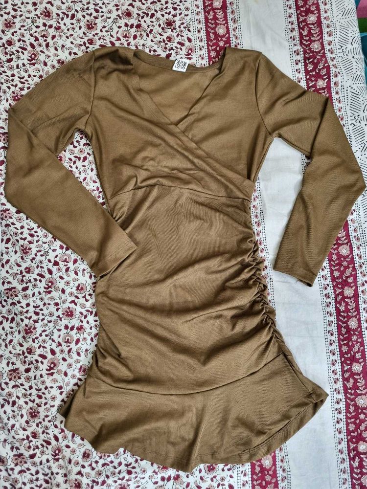Brown Bodycon Mini Dress