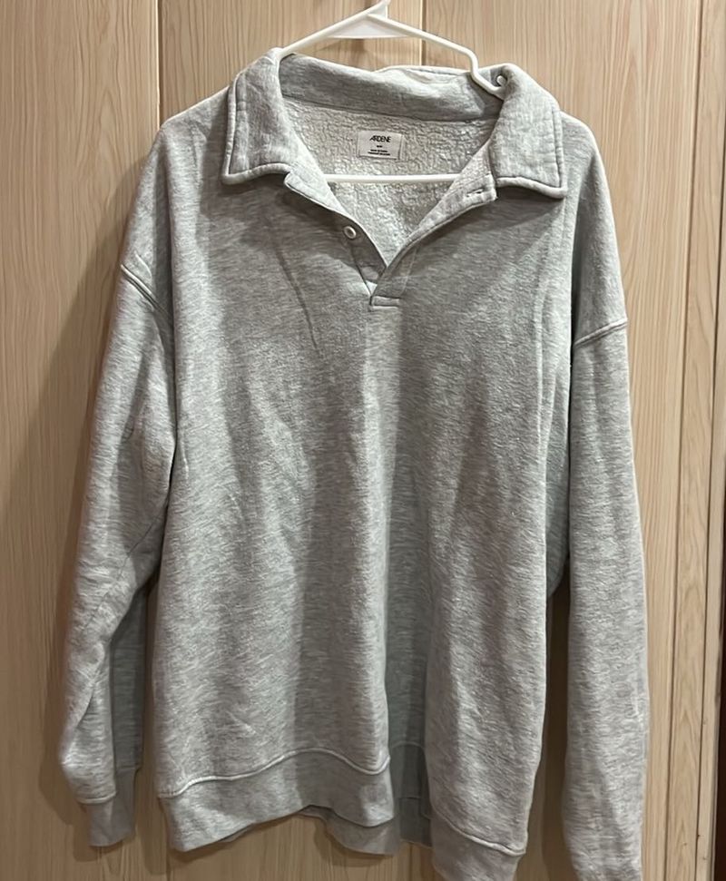 Gray Korean Long Sleeve Pullover