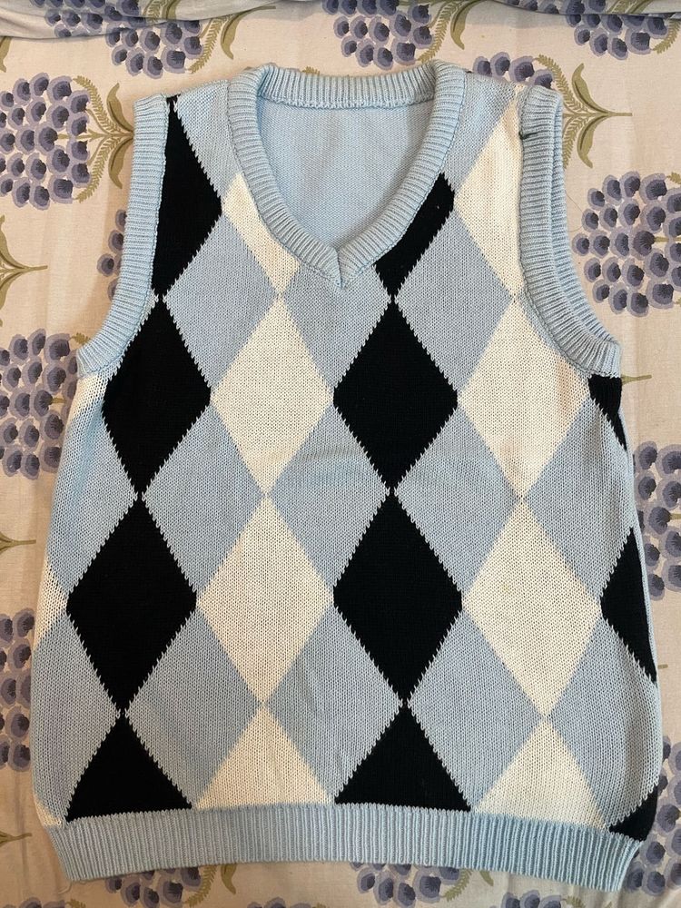 argyle knit sweater vest
