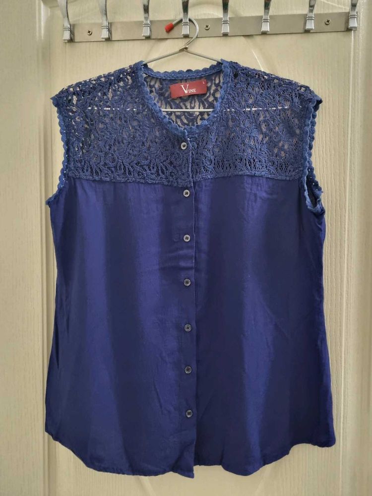 Blue Lace Top