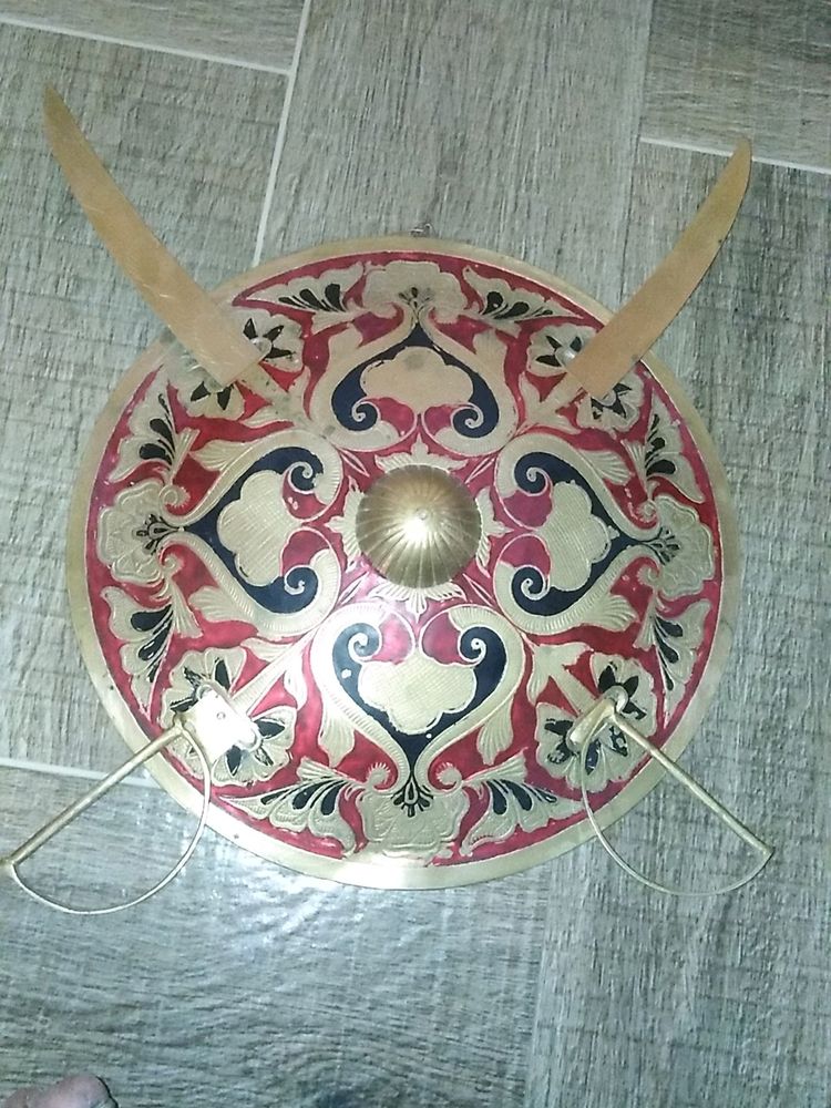Brass SWORD and DHAAL Showpiece.