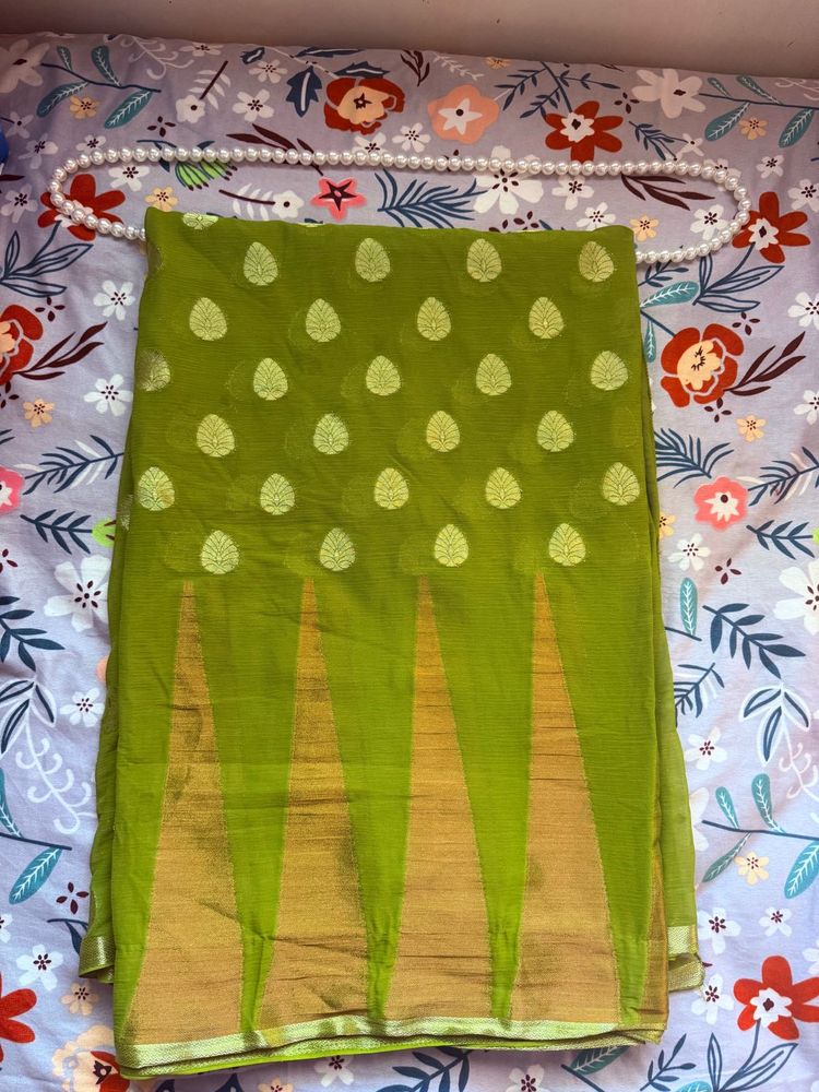 Mehendi Green Georgette Saree 🌿