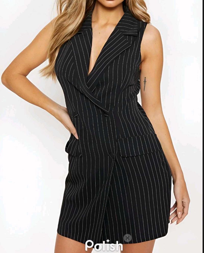 New With Tag Long Korean Vest Shirt Midi Dress