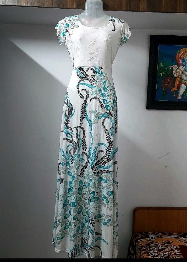 White &amp; Blue Maxi Dress