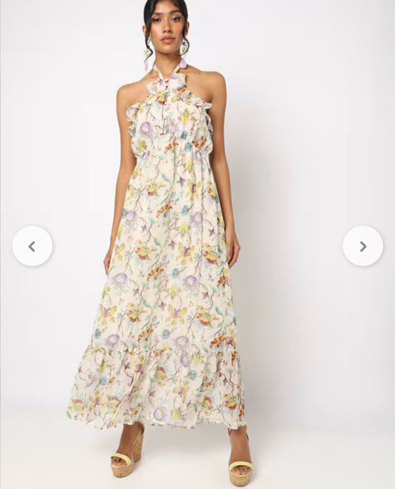 Classic Floral Halter Dress