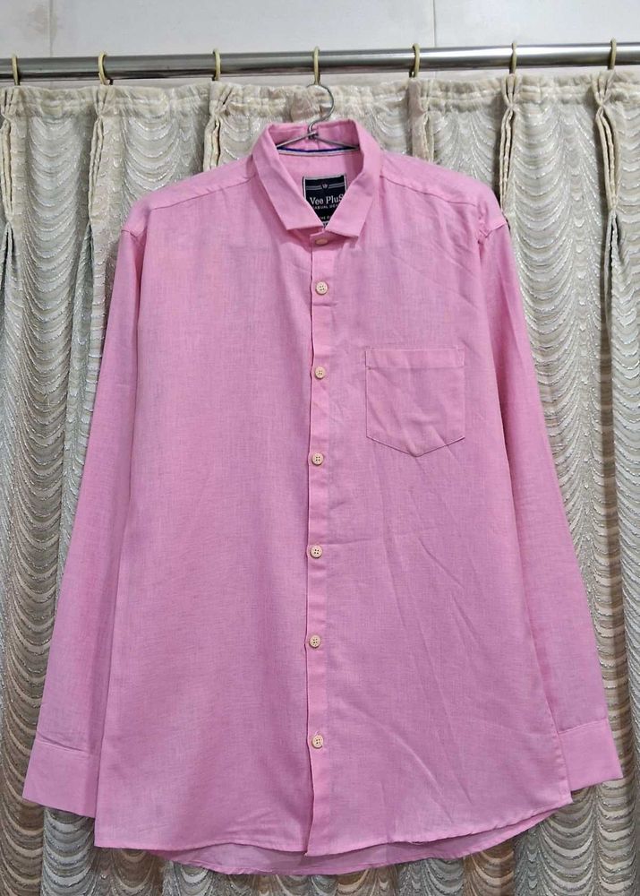 Pink Solid Men’s Shirt | Size M 🎀💓