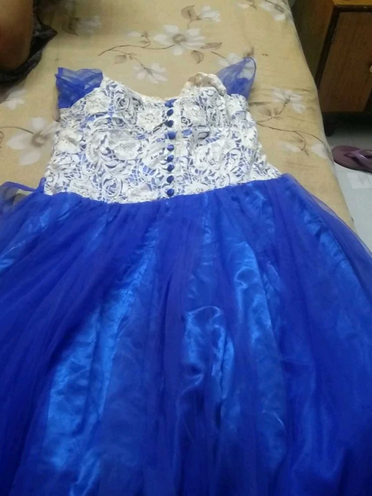 Blue &amp; White Party Dress