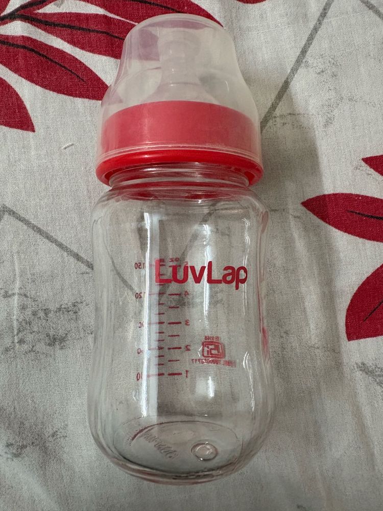 Luvlap Glass Feeding Bottle And Nipples