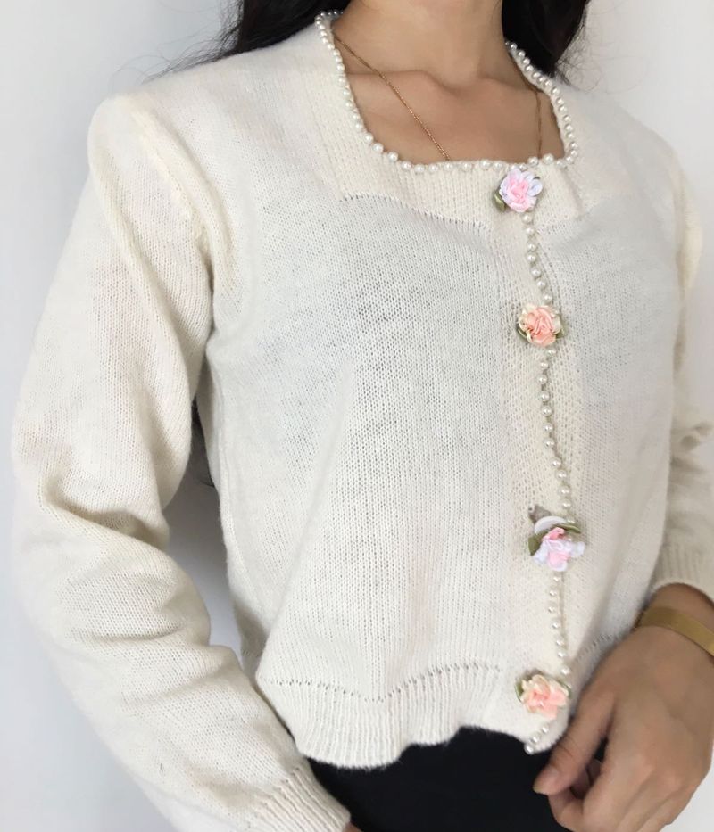 Floral Pearl Cardigan