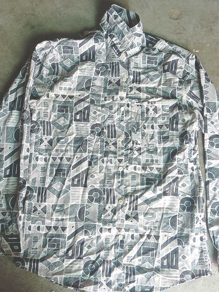 Printed Grey Shirt