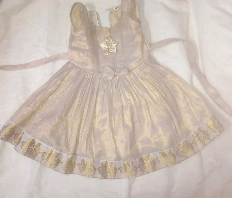Cream Golden Baby Dress