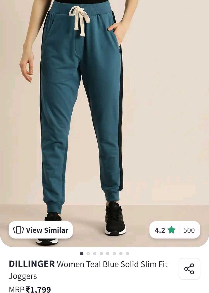 Dillinger Teal Joggers - Slim Fit