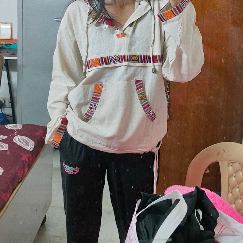 Boho Hoodie with Colorful Accents