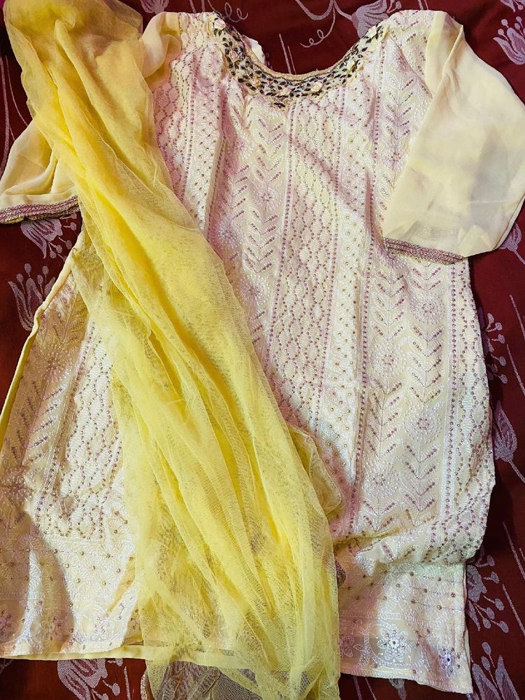 Sharara Set With Net Dupatta