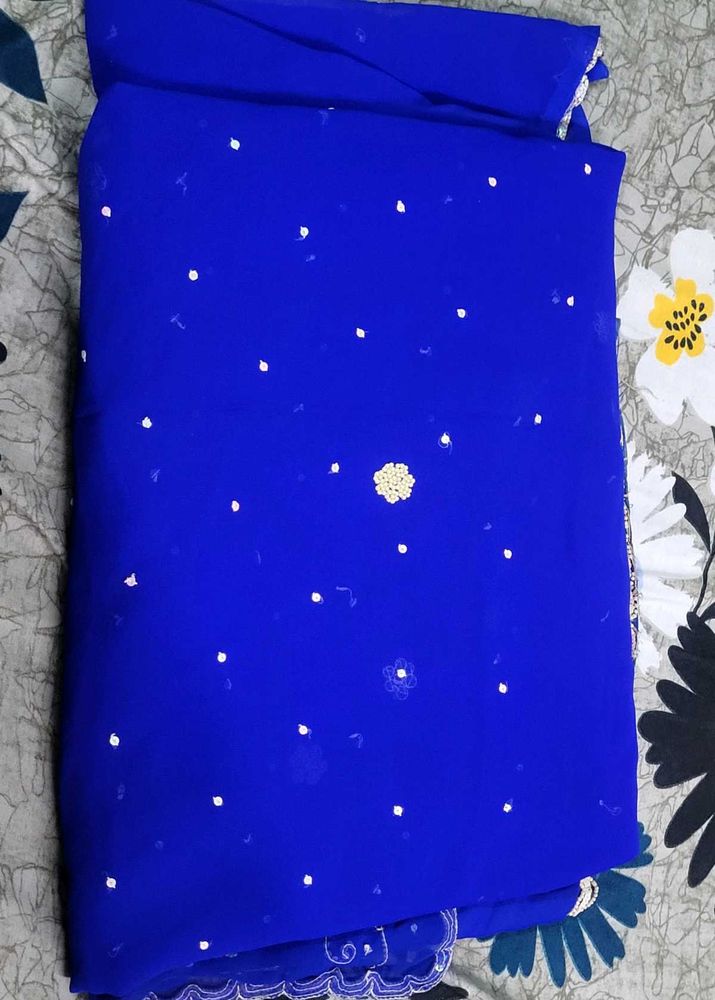 Royal Blue Saree (Price Negotiable)