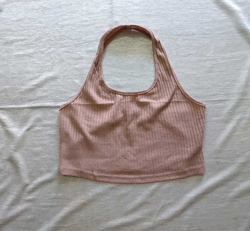 Shein Halter Ribbed Crop Top