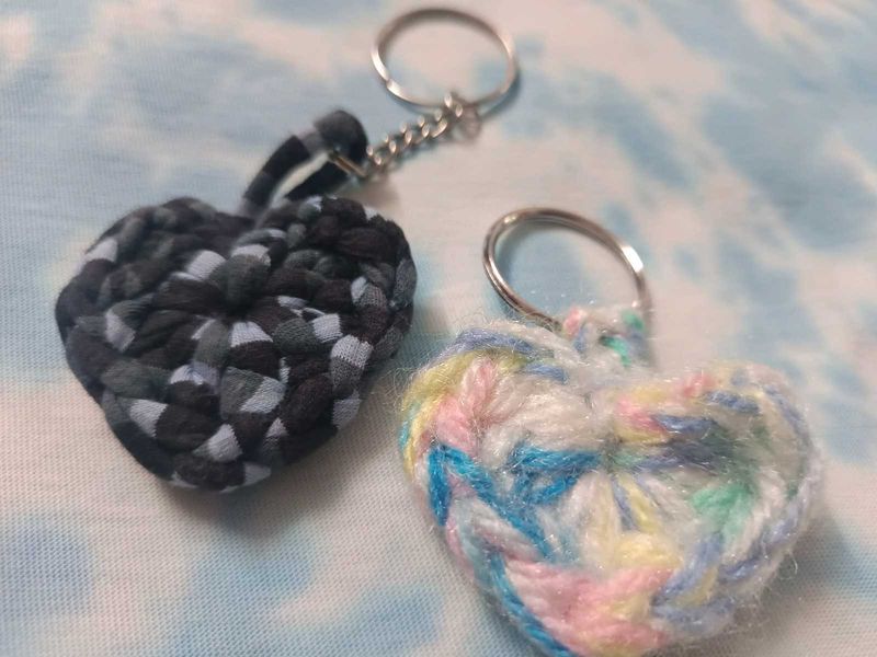 Crochet Heart Keychain Combo