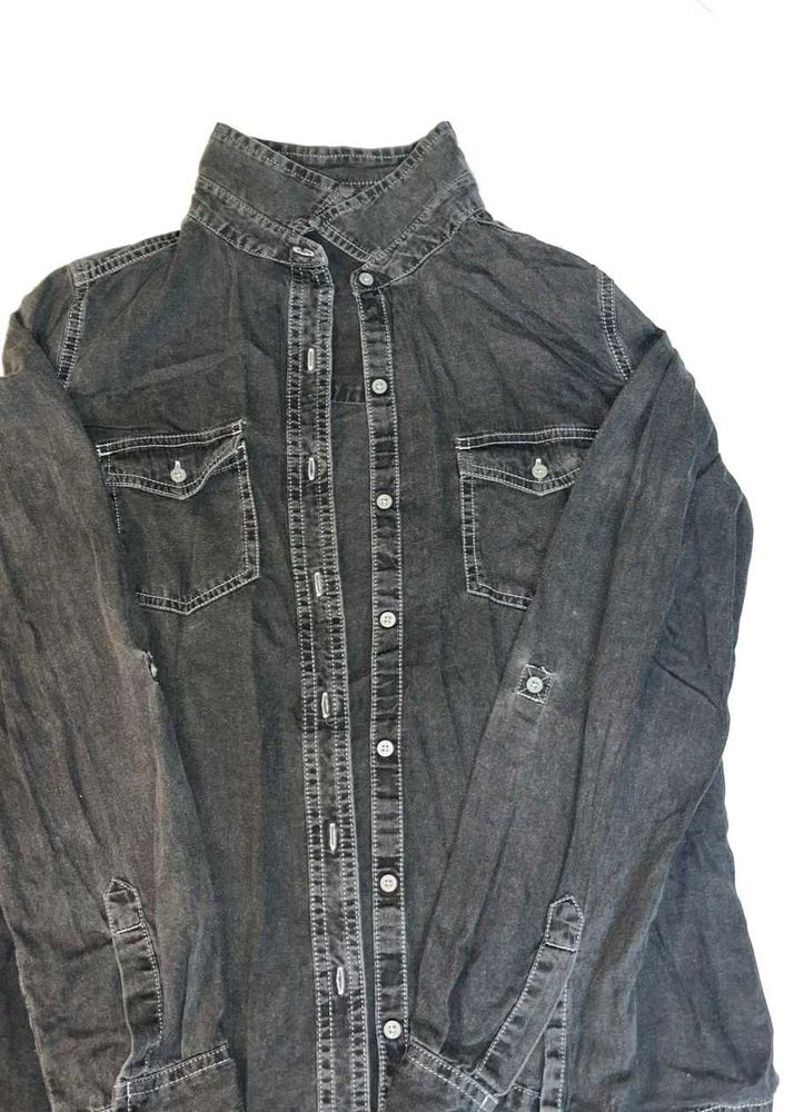 Vintage Black Denim Shirt