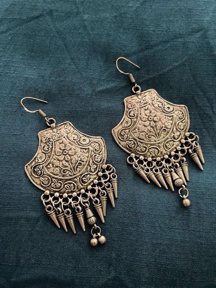 Silver Boho Drop Earrings