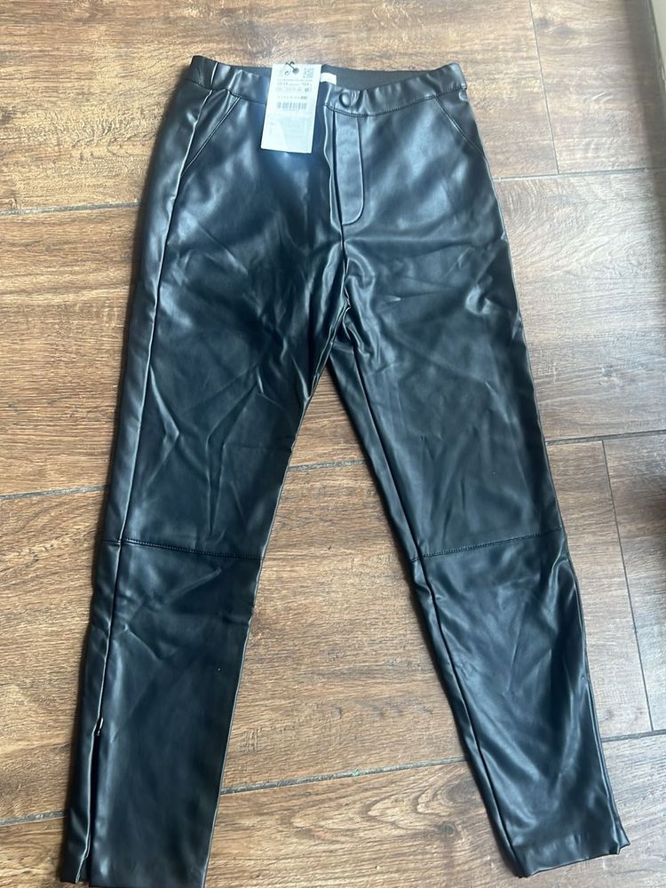 Zara Faux Leather Pants 164cm