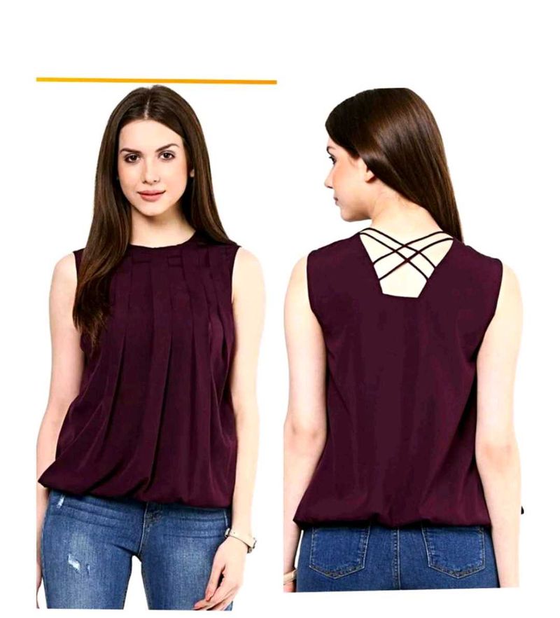 RARE Sleeveless Top with Crisscross Back