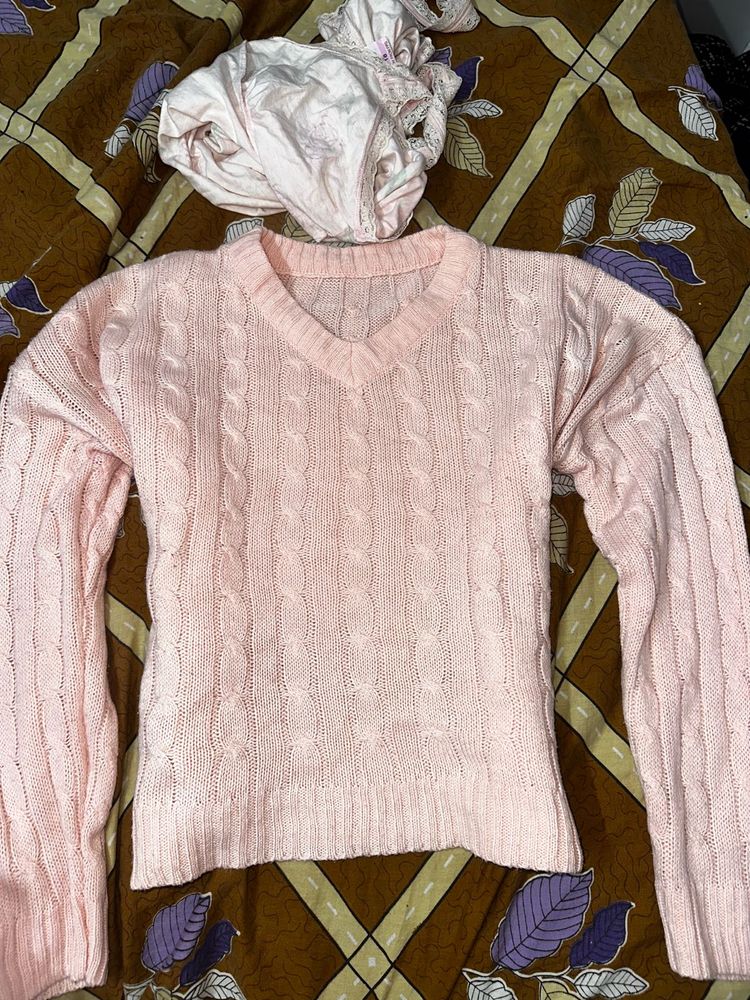 Cute Pink Knit Sweater