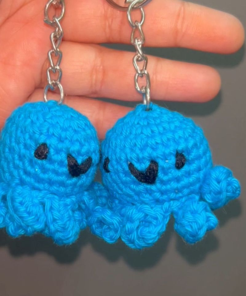 Crochet Octopus Keychain