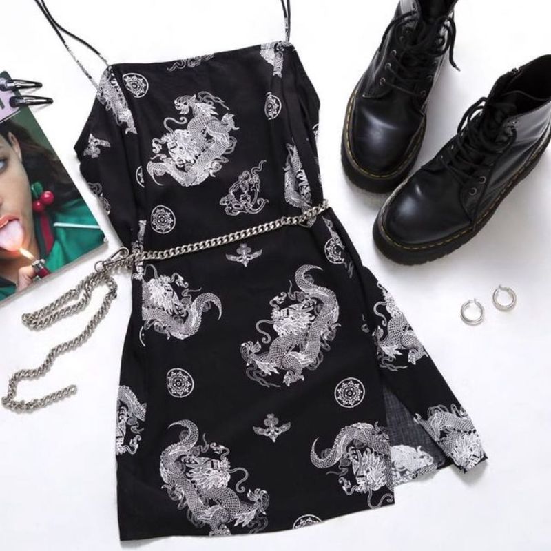 Dragon Print Mini Dress