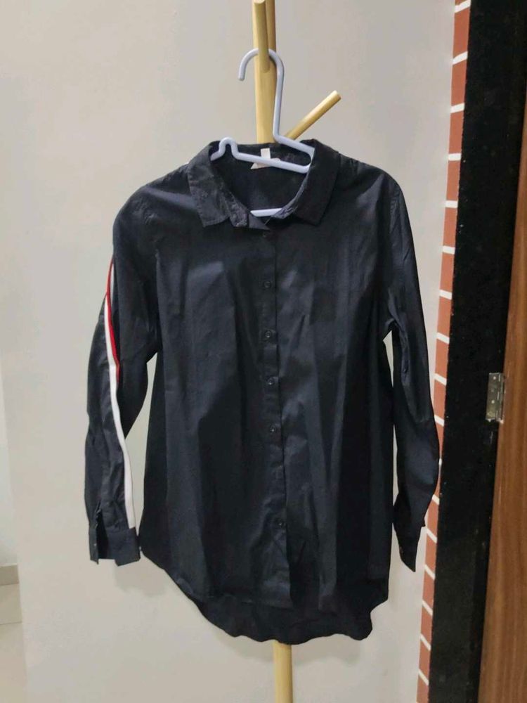Oversized Black Casual Shirt