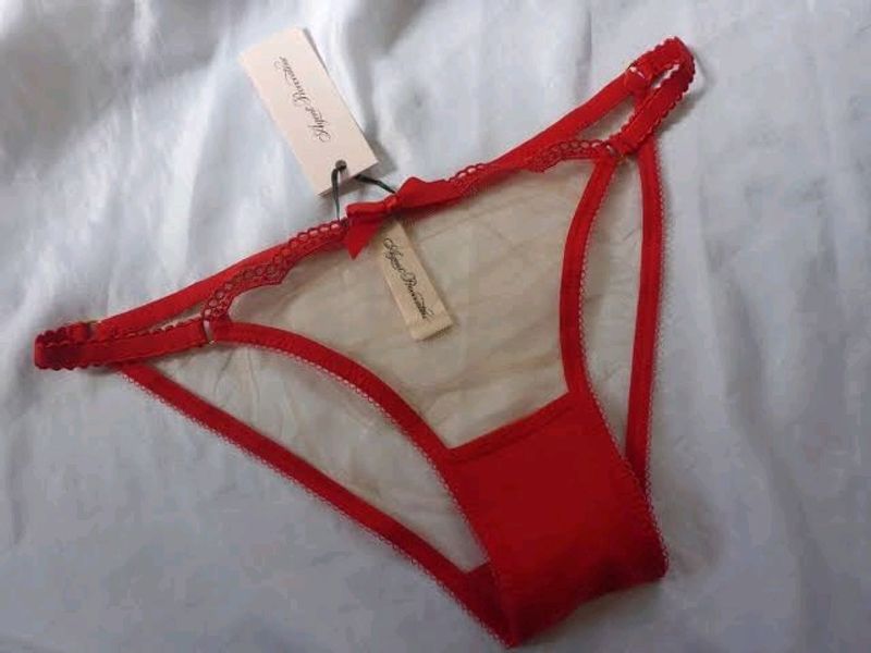 Red Sheer Thong Lingerie