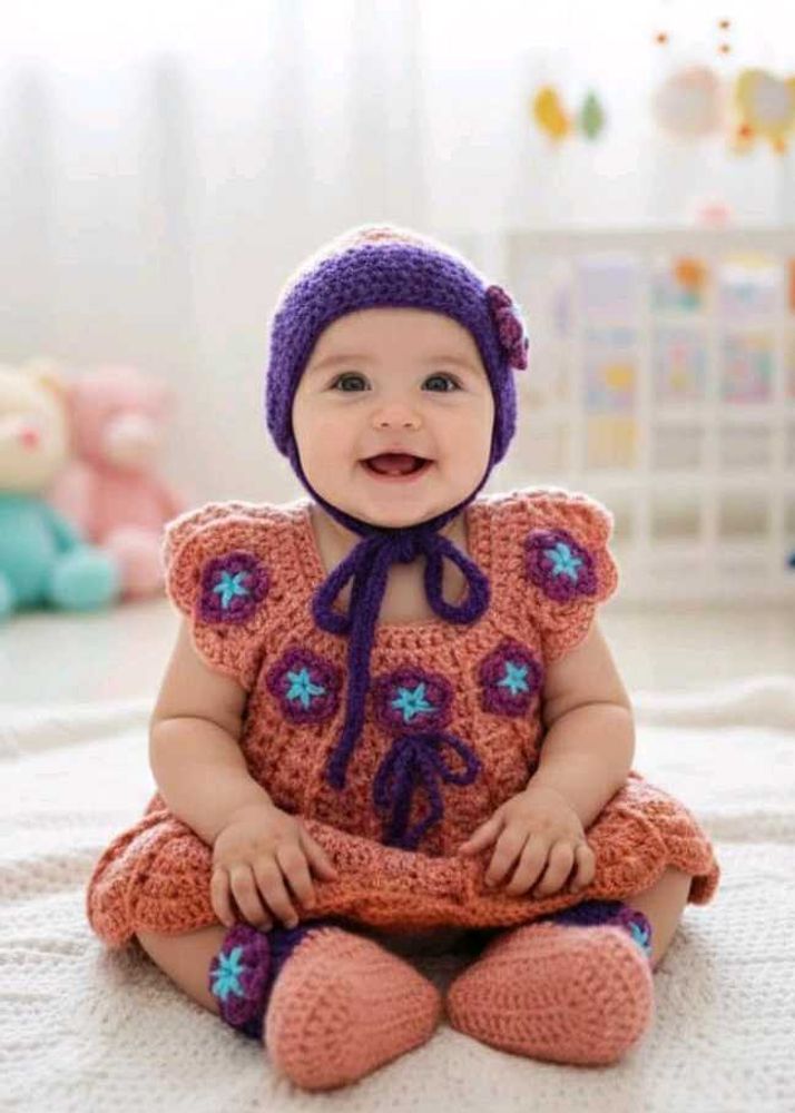 Handmade Crochet Baby Outfit - Adorable! 🩷