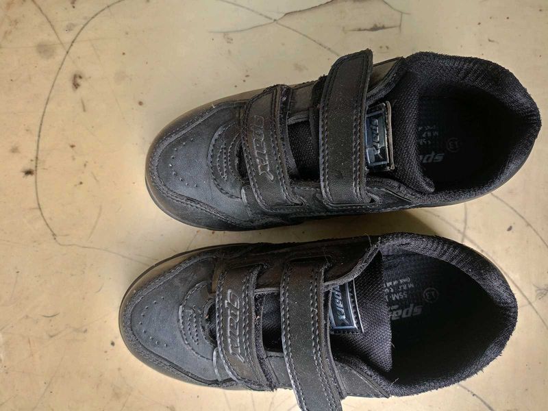 combo of Sparx company Kids Black Shoes and white