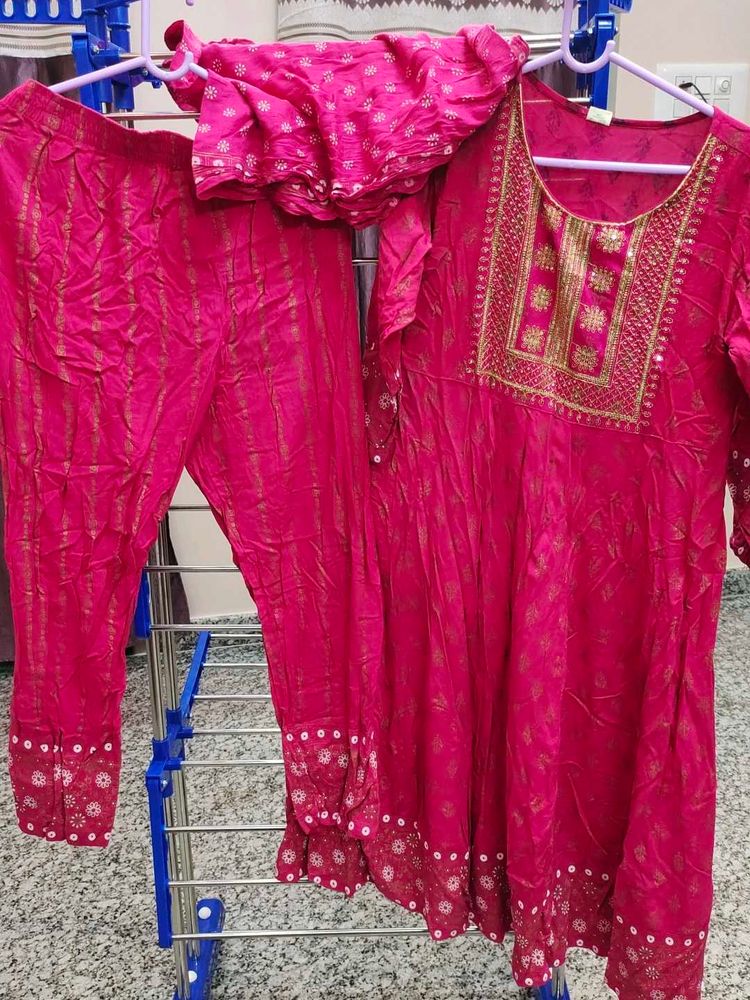Pink Embroidered Salwar Kameez