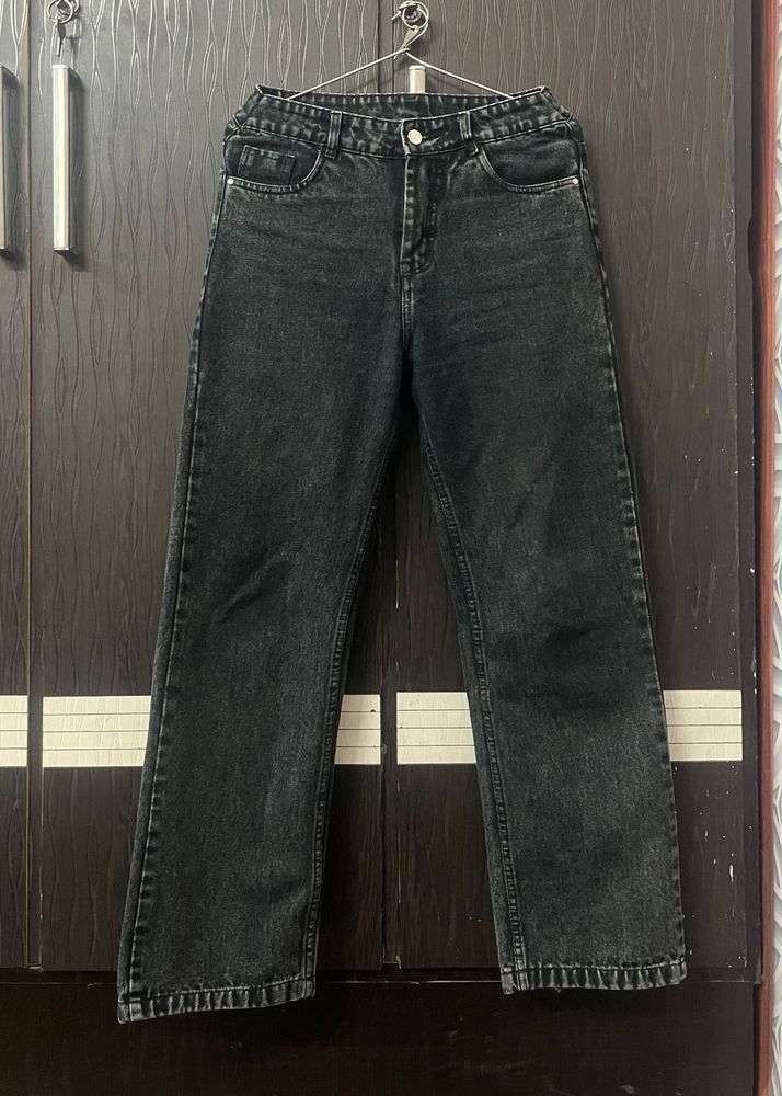 Charcoal Wide Leg Jeans