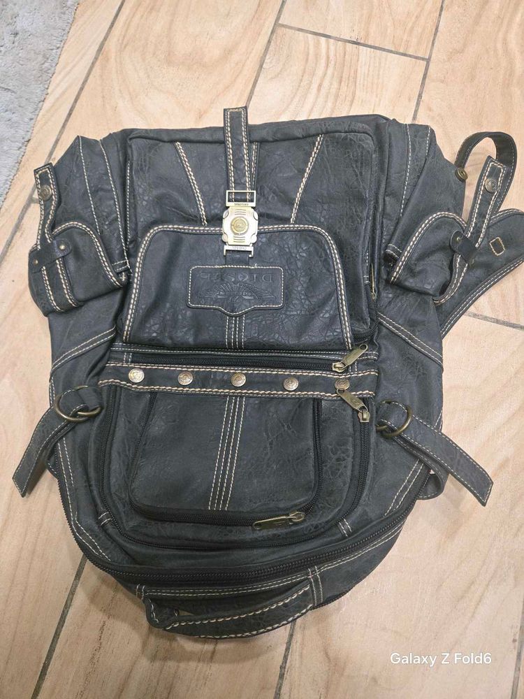 MultiZipper Diesel Leather Backpack Rare