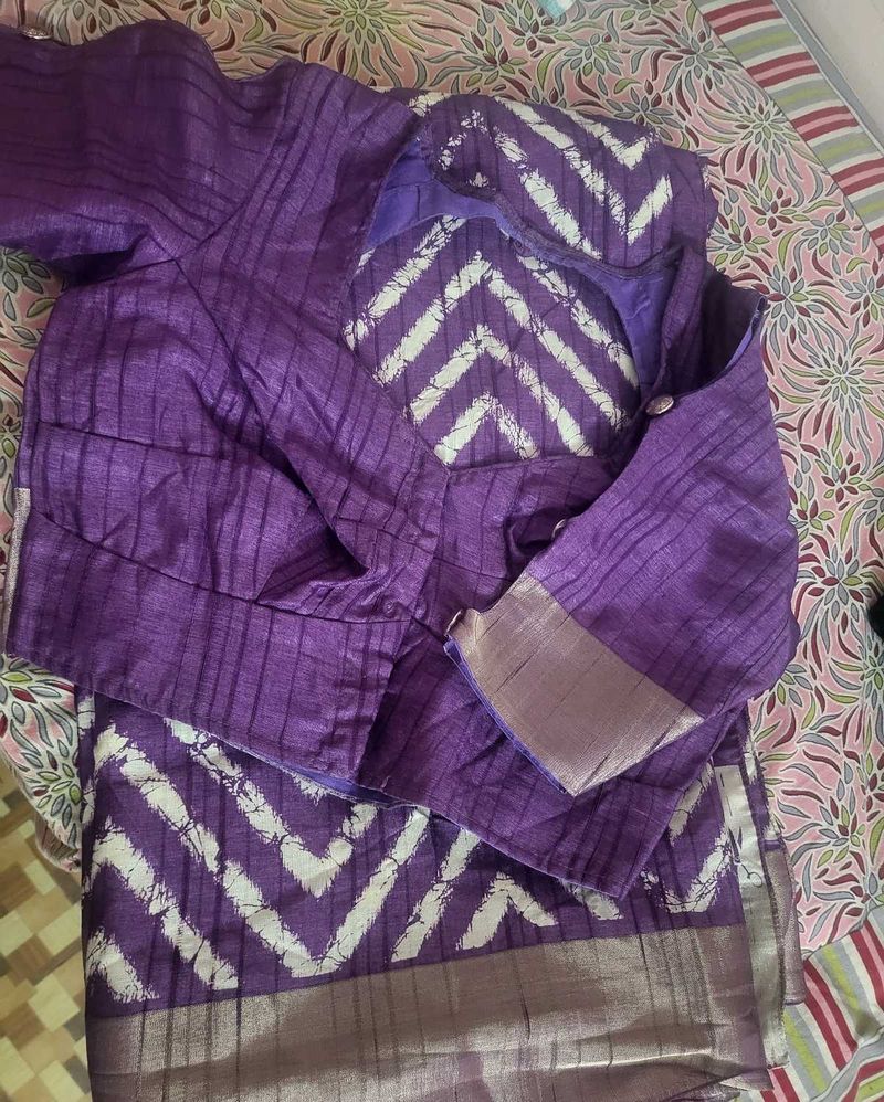 Purple Saree with Blouse
