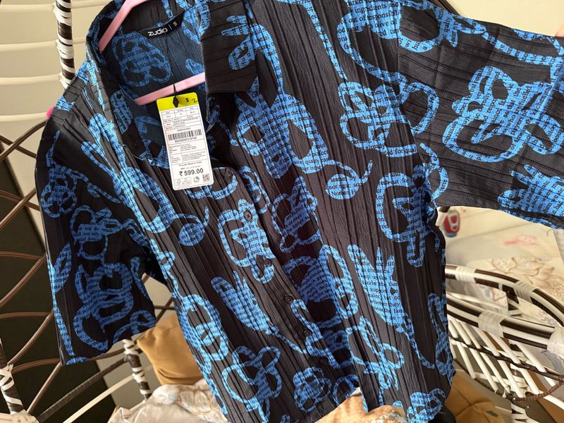 Zudio Black &amp; Blue Print Shirt
