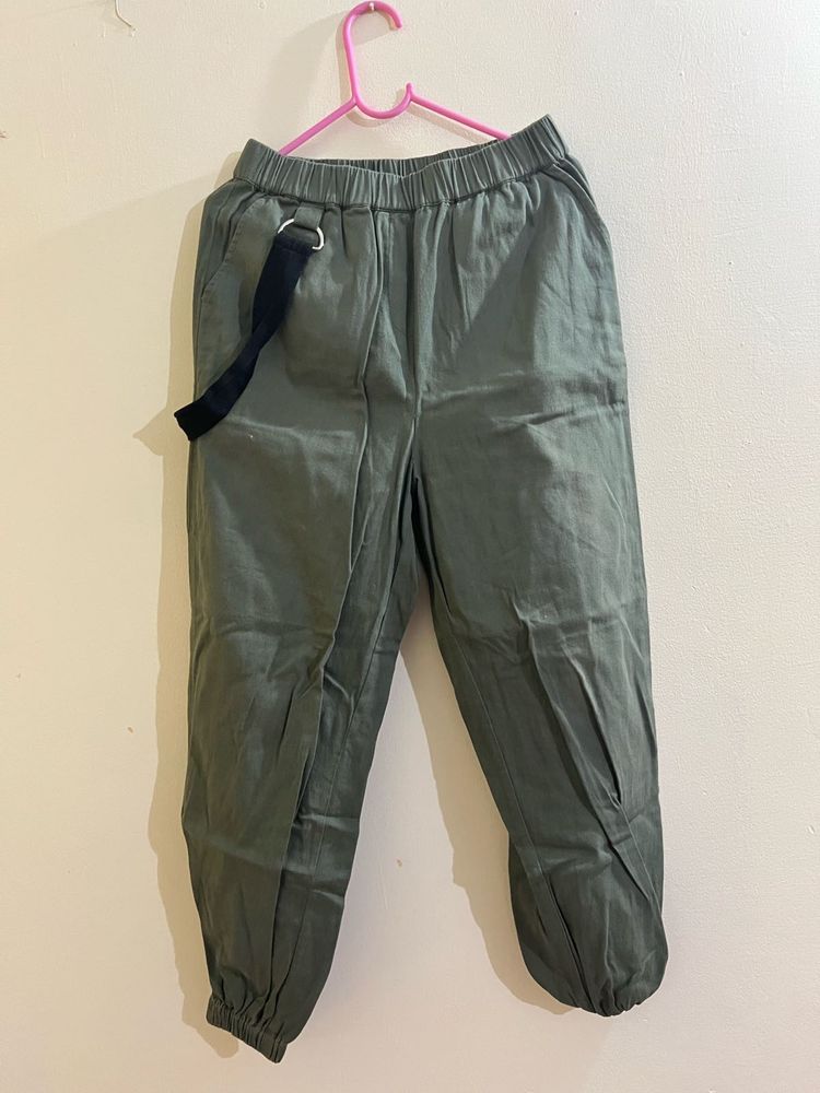 Olive Green Casual Pants